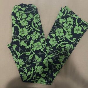 Zara Blue & Green Flare Leggings